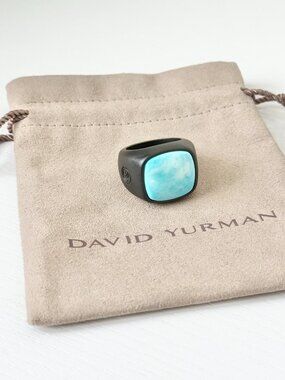 David Yurman Men's Turquoise  Exotic Stone Ring Band Size 11US